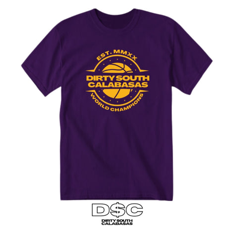 D$C “WORLD CHAMPIONS” TEE (PURPLE + YELLOW)